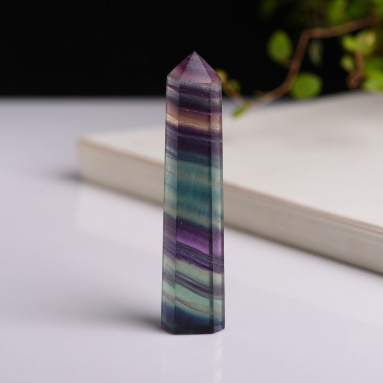 Natural Rough Stone Hexagonal Crystal Column Colorful Fluorite Column Ornaments, 3.5-4 cm, 4.1-4.9 cm, 5-6 cm, 6.1-6.4 cm, 6.5-7 cm, 7.1-7.4 cm, 7.5-8 cm, 8.1-9 cm, 9.1-10 cm, 10.1-11 cm, 11.1-12 cm, 13.1-14 cm, 14.1-15 cm, 3 cm or So