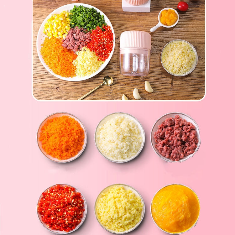 Household Vegetable Cutting Electric USB Garlic Masher Baby Mini Cooking Machine Baby Food Supplement Machine, 250ml, 100ml + 250ml, 100ml