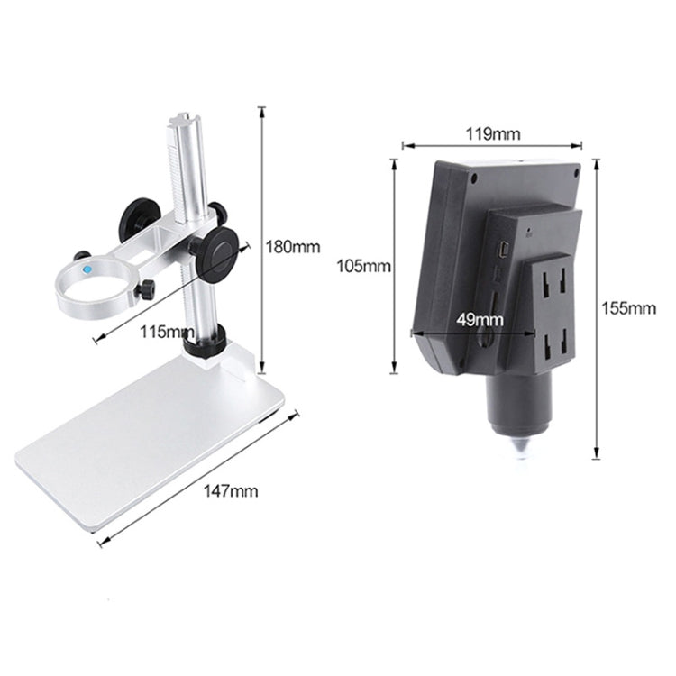 G600A HD Mobile Phone Repair Microscope 4.3 Inch Screen Digital Microscope Electron Microscope, EU Plug, US Plug