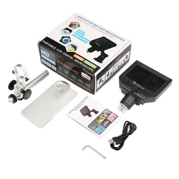G600A HD Mobile Phone Repair Microscope 4.3 Inch Screen Digital Microscope Electron Microscope, EU Plug, US Plug