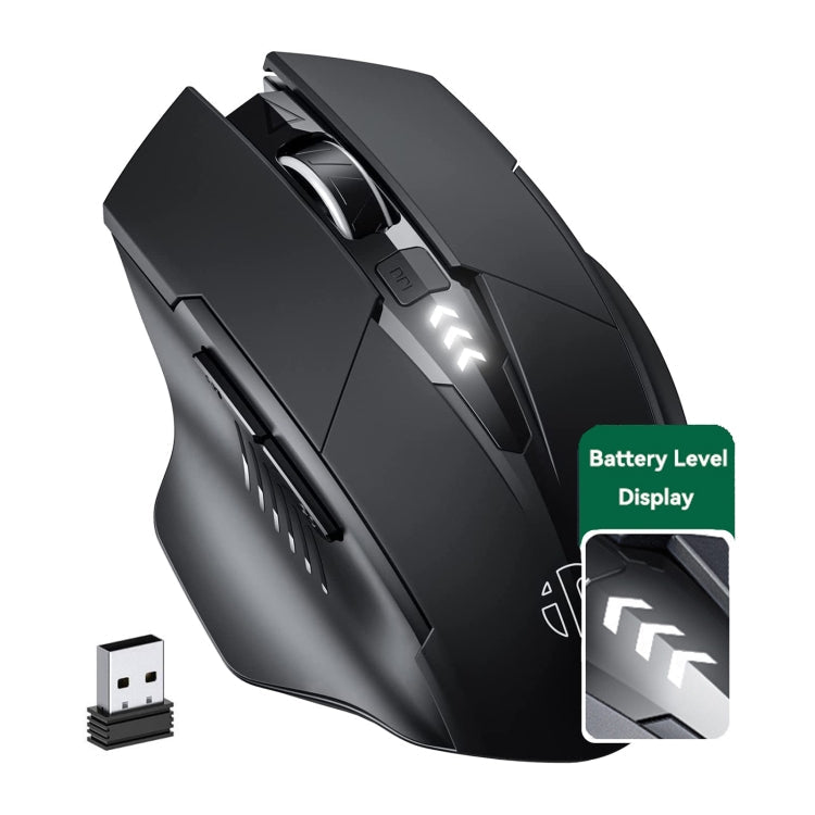 Inphic A1 6 Keys 1000/1200/1600 DPI Home Gaming Wireless Mechanical Mouse, Colour: Gray Wireless+Bluetooth 4.0+Bluetooth 5.0, Black Wireless Charging Silent Version, Gray Wireless Charging Silent Version, Gray Wireless+Bluetooth 4.0+Bluetooth 5.0      ...