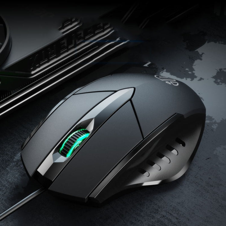 Inphic PW1 Game Mute Macro Definition Illuminated Wired Mouse, Cable Length: 1.5m, Mute Titanium Gray Game Version, Mute Black Business Version, Mute Black Game Version