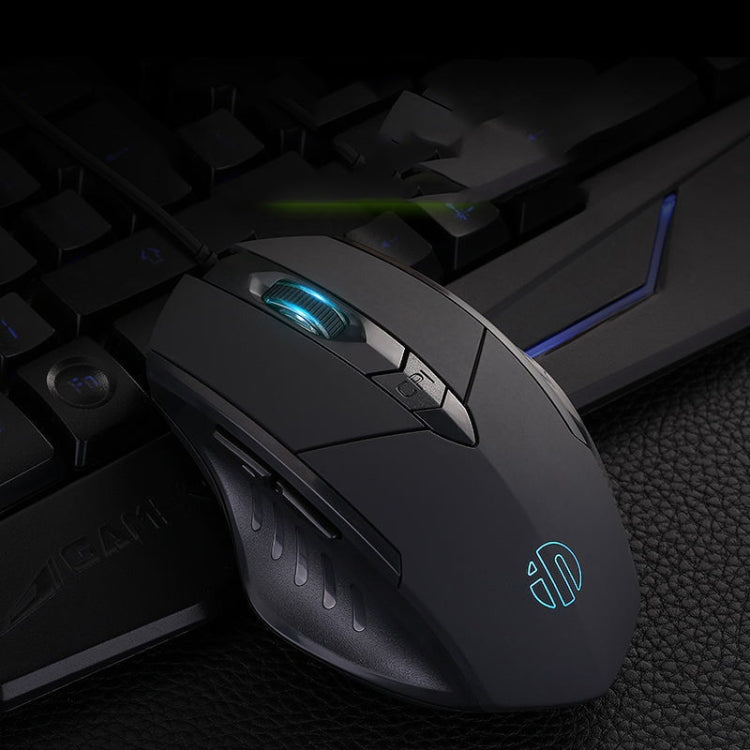 Inphic PW1 Game Mute Macro Definition Illuminated Wired Mouse, Cable Length: 1.5m, Mute Titanium Gray Game Version, Mute Black Business Version, Mute Black Game Version