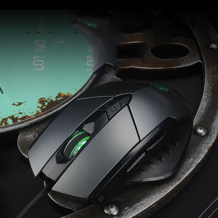 Inphic PW1 Game Mute Macro Definition Illuminated Wired Mouse, Cable Length: 1.5m, Mute Titanium Gray Game Version, Mute Black Business Version, Mute Black Game Version