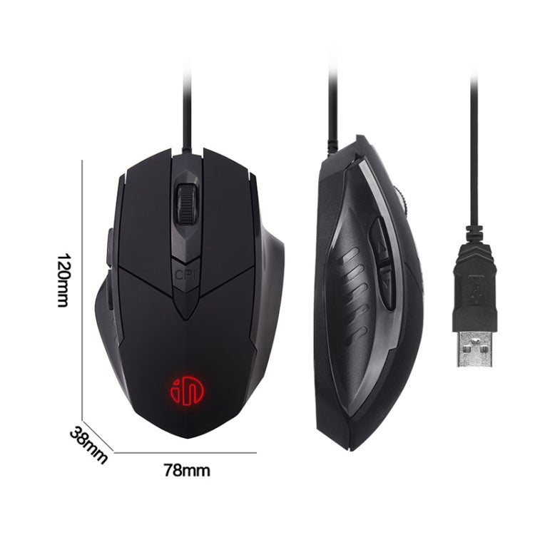 Inphic PW1 Game Mute Macro Definition Illuminated Wired Mouse, Cable Length: 1.5m, Mute Titanium Gray Game Version, Mute Black Business Version, Mute Black Game Version