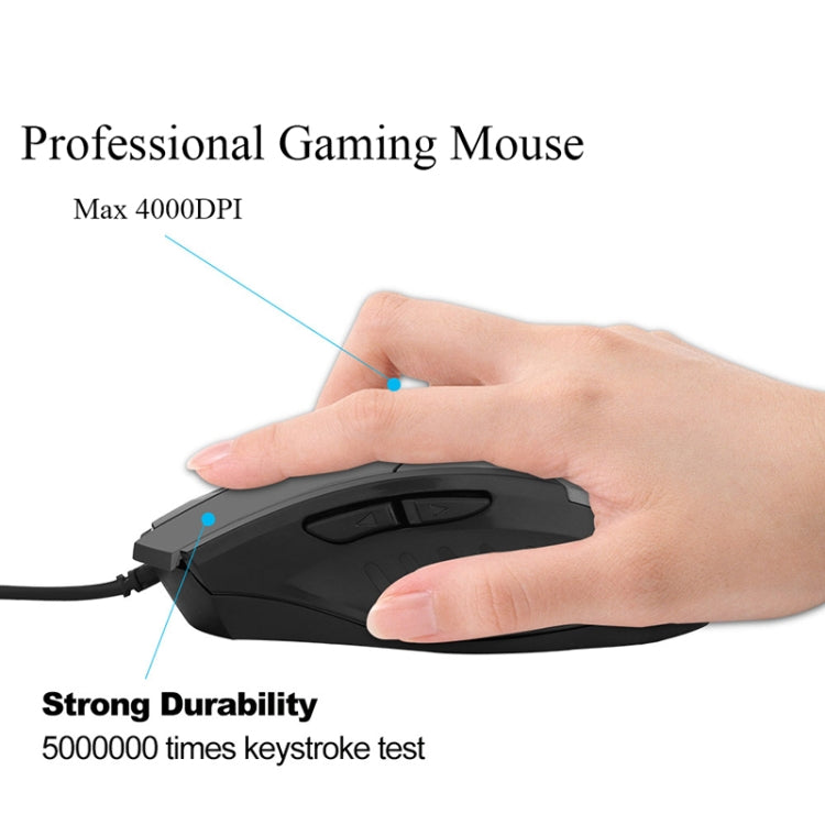Inphic PW1 Game Mute Macro Definition Illuminated Wired Mouse, Cable Length: 1.5m, Mute Titanium Gray Game Version, Mute Black Business Version, Mute Black Game Version