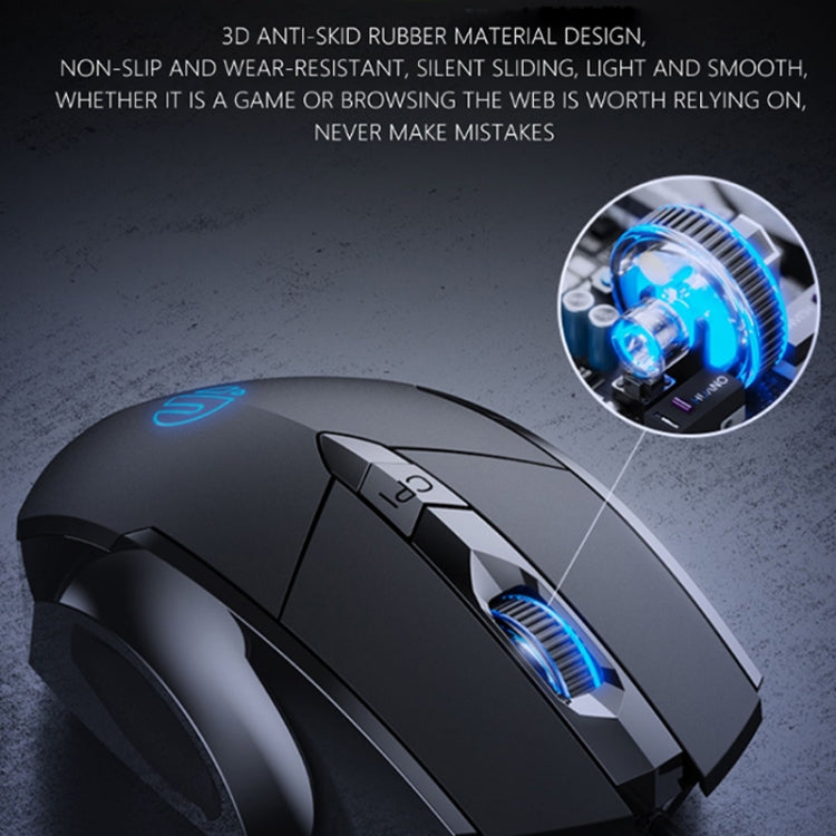 Inphic PW1 Game Mute Macro Definition Illuminated Wired Mouse, Cable Length: 1.5m, Mute Titanium Gray Game Version, Mute Black Business Version, Mute Black Game Version