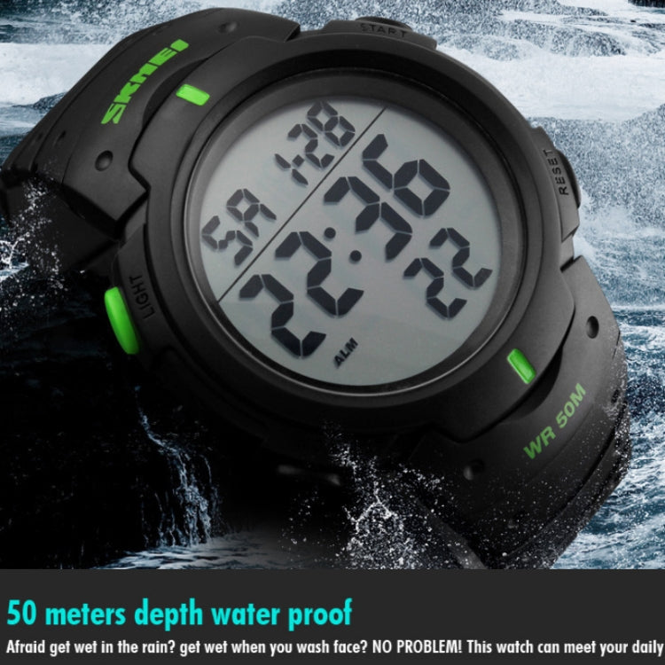 SKMEI 1068 Men Waterproof Outdoor Sports Digital Watch Student Fashion Watch, Red, Green, Blue, Black, Titanium, Golden, ArmyGreen