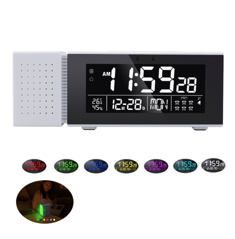 TS-P30 Multifunctional Night Light Alarm Digital Clock with FM Radio & Temperature / Humidity Display & IR Sensor Function, White, Green, Blue, Black, Pink