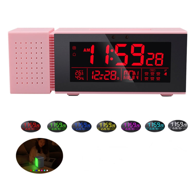 TS-P30 Multifunctional Night Light Alarm Digital Clock with FM Radio & Temperature / Humidity Display & IR Sensor Function, White, Green, Blue, Black, Pink