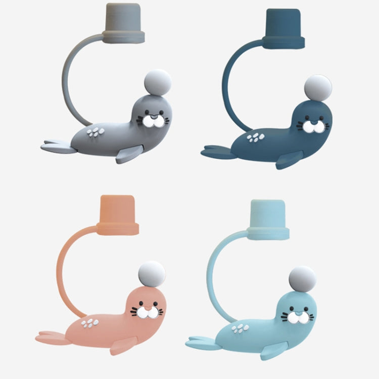 Children Cartoon Marine Animal Straw Drinking Cup Safe And Environmentally Friendly Plastic Drinking Cup, Navy Blue, Light Blue, Pink, Light Grey