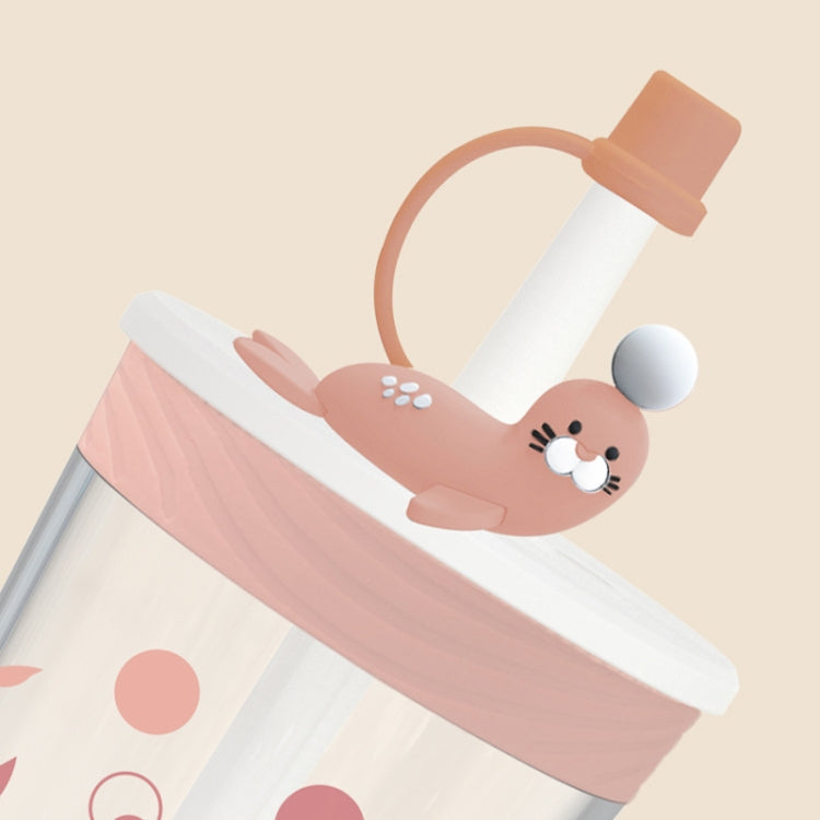 Children Cartoon Marine Animal Straw Drinking Cup Safe And Environmentally Friendly Plastic Drinking Cup, Navy Blue, Light Blue, Pink, Light Grey