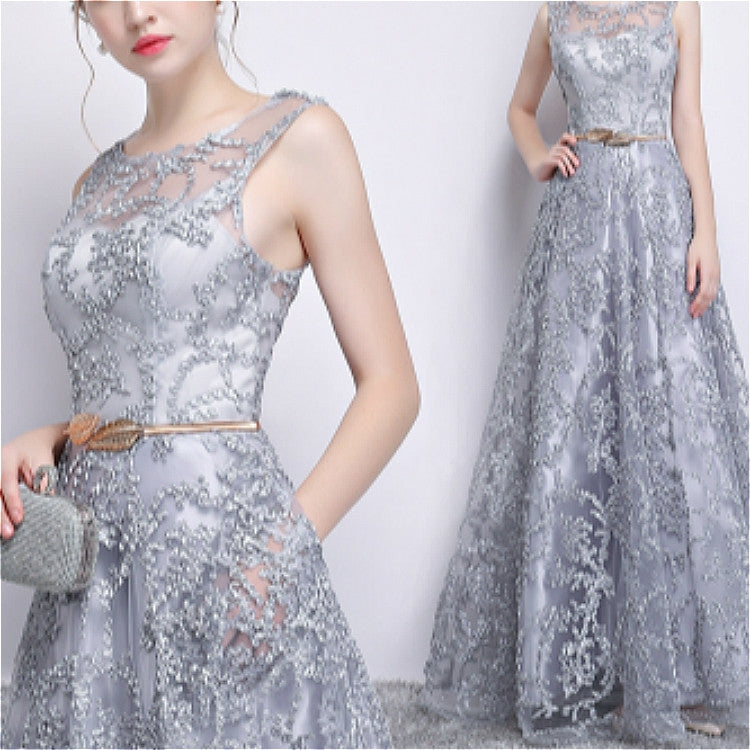 Banquet Lace Sleeveless  Long Party Formal Gown, XS, S, M, L, XL, XXL, XXXL