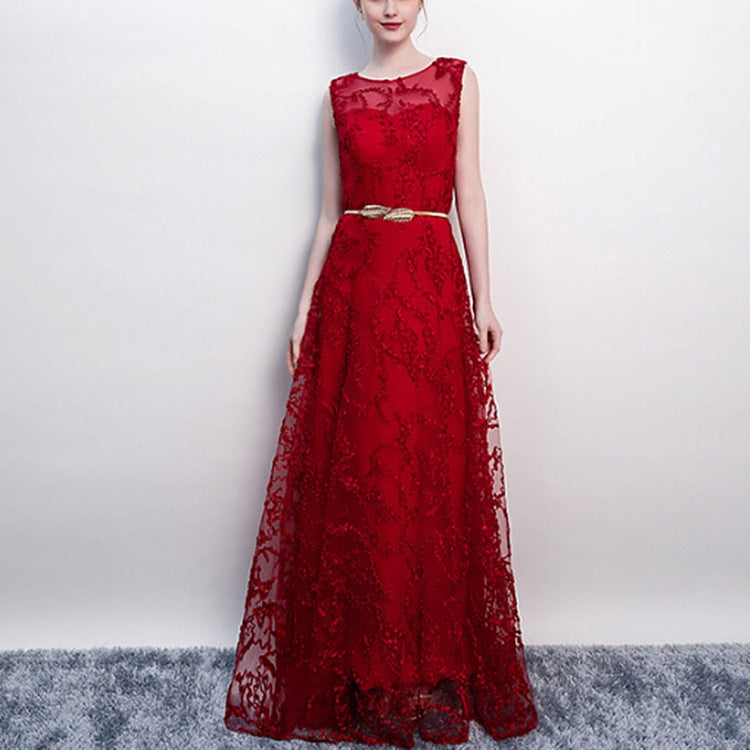 Banquet Lace Sleeveless  Long Party Formal Gown, XS, S, M, L, XL, XXL, XXXL
