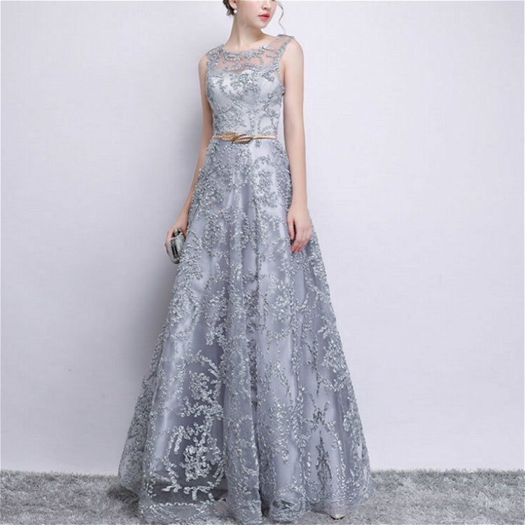 Banquet Lace Sleeveless  Long Party Formal Gown, XS, S, M, L, XL, XXL, XXXL