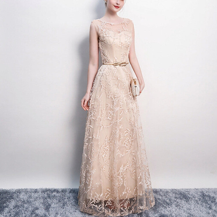 Banquet Lace Sleeveless  Long Party Formal Gown, XS, S, M, L, XL, XXL, XXXL
