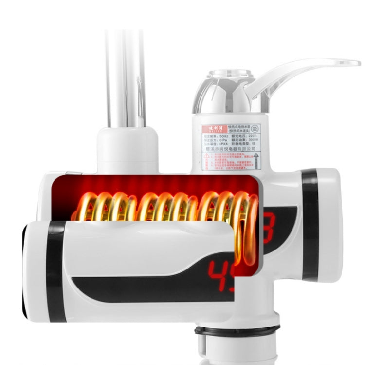 Kitchen Instant Electric Hot Water Faucet Hot & Cold Water Heater EU Plug, Lamp Display Lower Water Inlet, Lamp Display Side Water Inlet, Lamp Display Leakage Protection Lower Water Inlet, Lamp Shows Leakage Protection Side Water Inlet                 ...