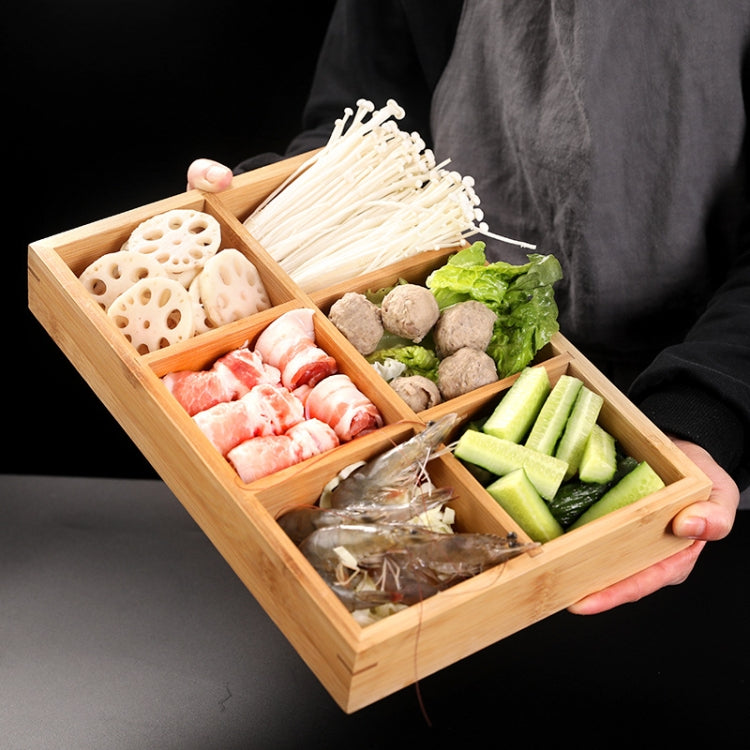 Hot Pot Bamboo Plate Compartmental Platter Vegetable Wood Tray Set, Large Nine Grid Plate, Six Grid Plate, Large Four Grid Bamboo Plate, Medium Four Grid Bamboo Plate, Small Four Grid Bamboo Plate, Three Grid Bamboo Plate, Two Grid Plate               ...