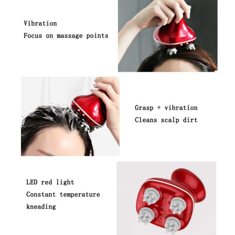 Head Scalp Massager Electric Beauty Instrument Multifunctional Kneading Vibration Physiotherapy Instrument, White, Red, Blue