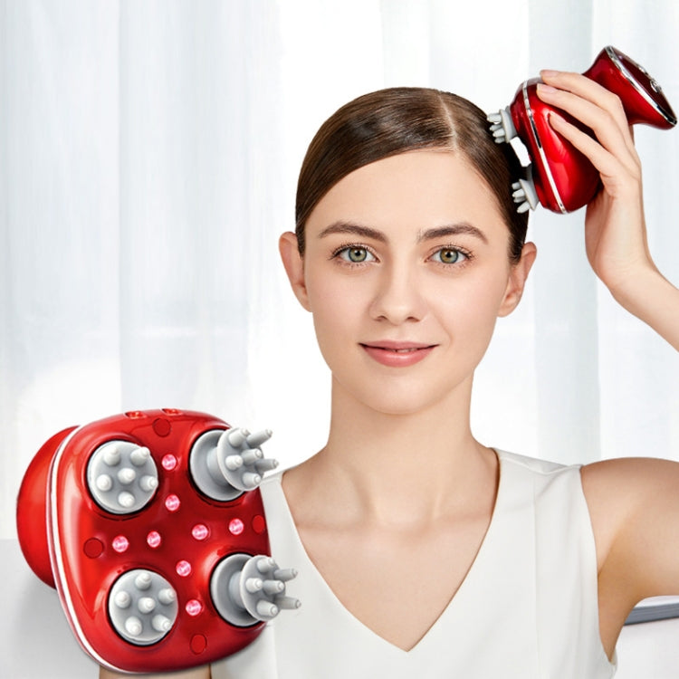 Head Scalp Massager Electric Beauty Instrument Multifunctional Kneading Vibration Physiotherapy Instrument, White, Red, Blue