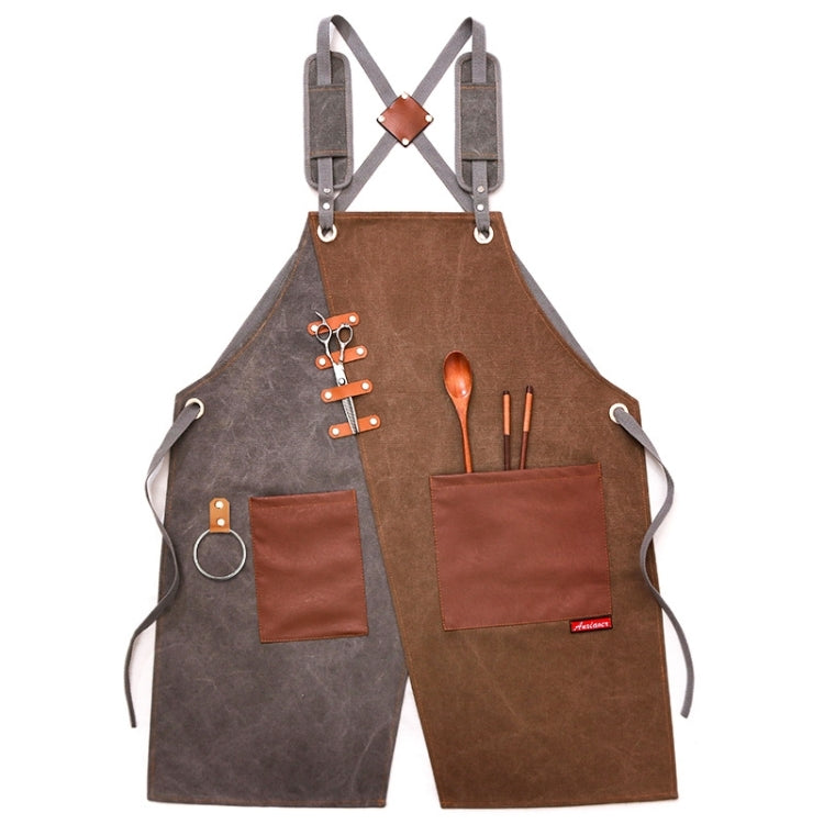 Denim Apron Barber Milk Tea Shop Waiter Overalls, Gray-yellow Shoulder Strap, Blue-white Shoulder Strap, Green-yellow Shoulder Strap, Grey-green Shoulder Strap, Grey-yellow Hook Strap, Blue-white Hook Strap, Green-yellow Hook Strap, Grey-green Hook Strap
