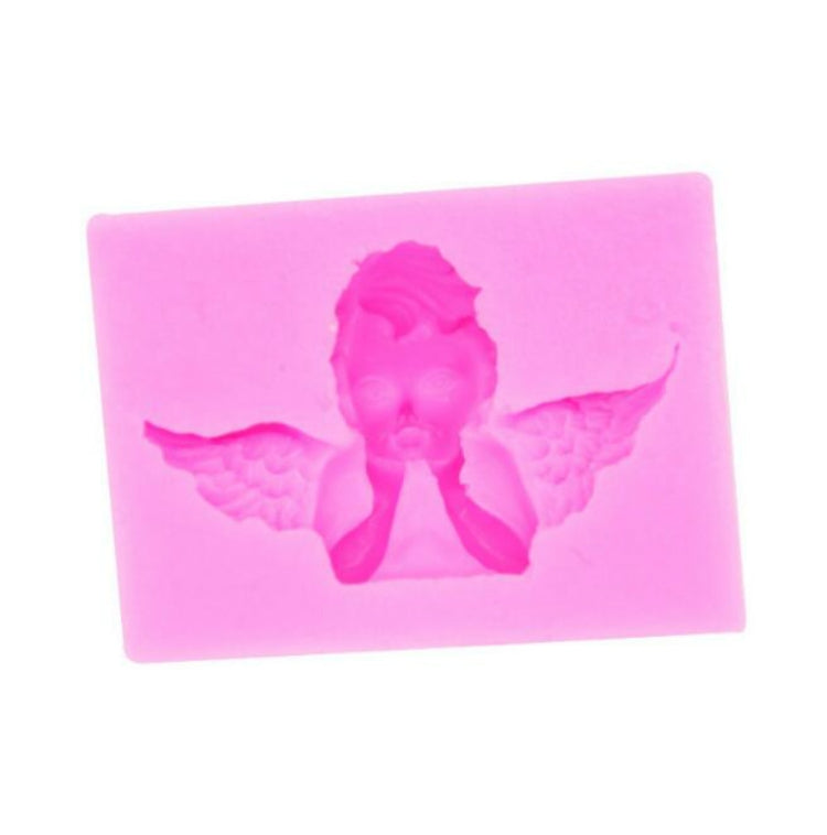 2 PCS Angel Shape Fondant Cake Silicone Mold Aroma Soft Clay Clay Gypsum Plastic Decoration, Angel Shape