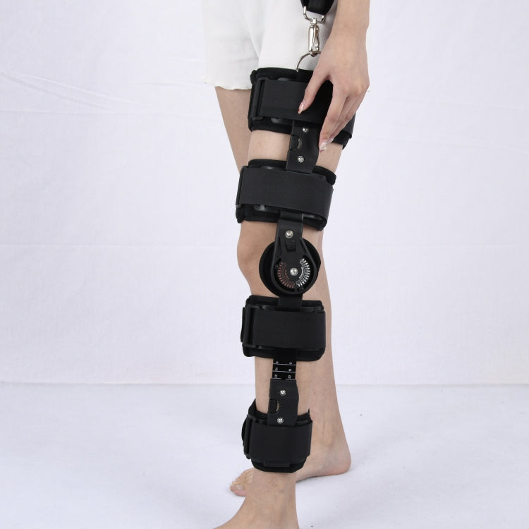 Adjustable Length Of Knee Joint Fixation Brace Knee Injury Fracture Protector Bracket(Black), Free Size