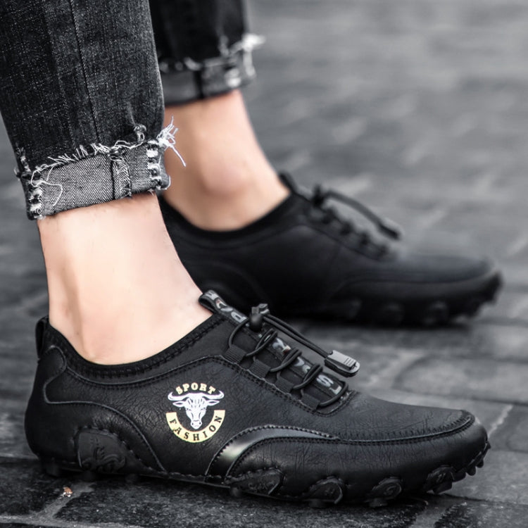 Spring And Summer Men Casual Octopus Peas Lazy Shoes Breathable Leather Shoes, 47, 48