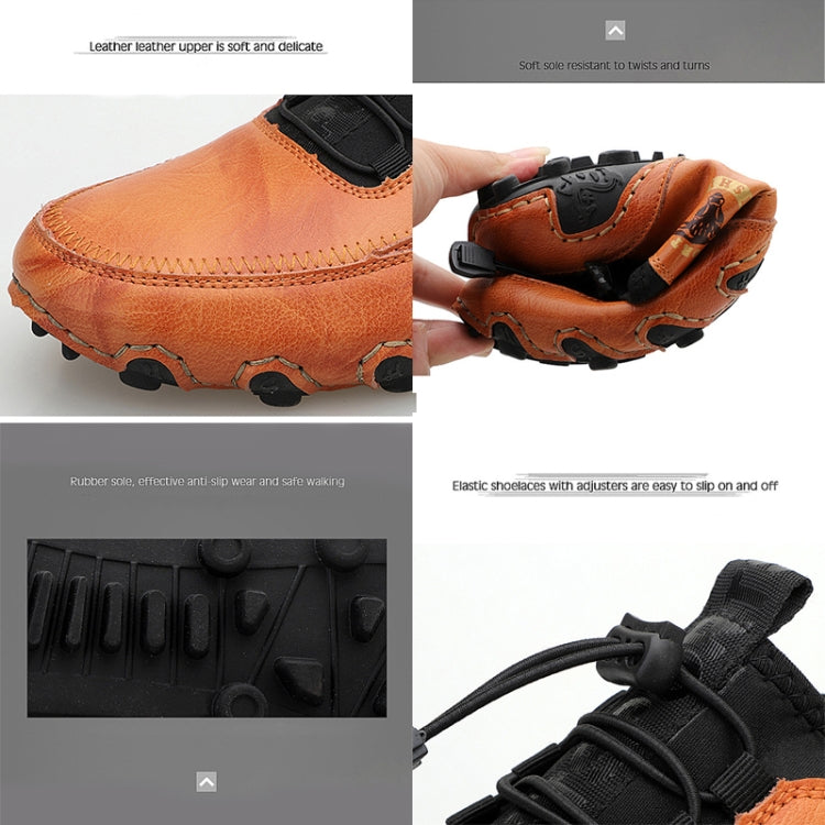 Spring And Summer Men Casual Octopus Peas Lazy Shoes Breathable Leather Shoes, 47, 48