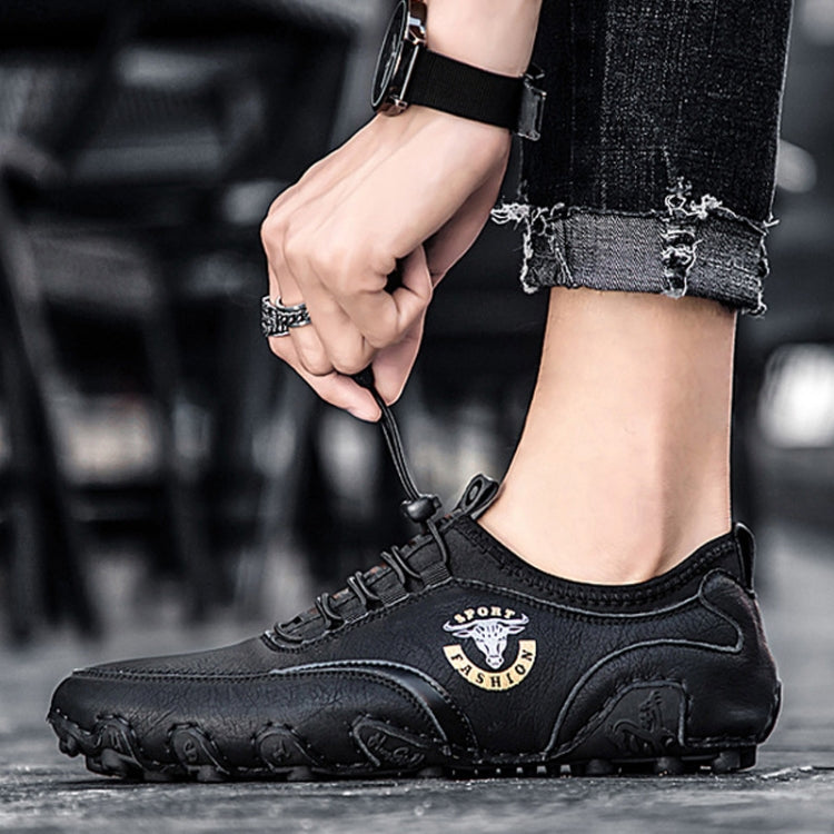 Spring And Summer Men Casual Octopus Peas Lazy Shoes Breathable Leather Shoes, 47, 48