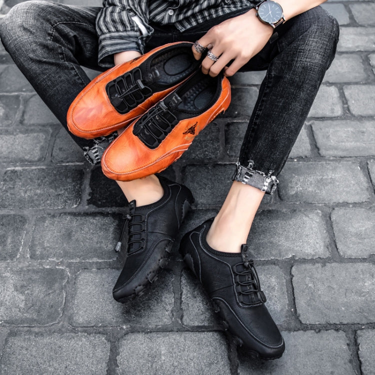 Spring And Summer Men Casual Octopus Peas Lazy Shoes Breathable Leather Shoes, 47, 48