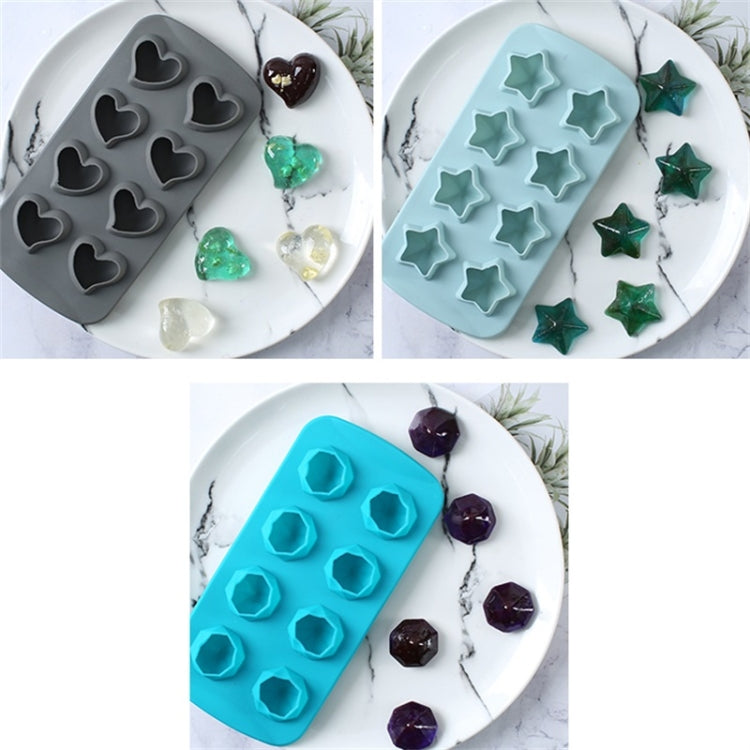 2 PCS Creative Silicone Ice Tray Mold 8 Continuous Mould Home-Made DIY Ice Tray Box, Style:, Brick  (Blue), Brick (Candy Color), Brick  (Jelly), Heart-shaped(Candy Effect), Heart-shaped(Jelly Effect), Five-star (Candy Effect)                           ...