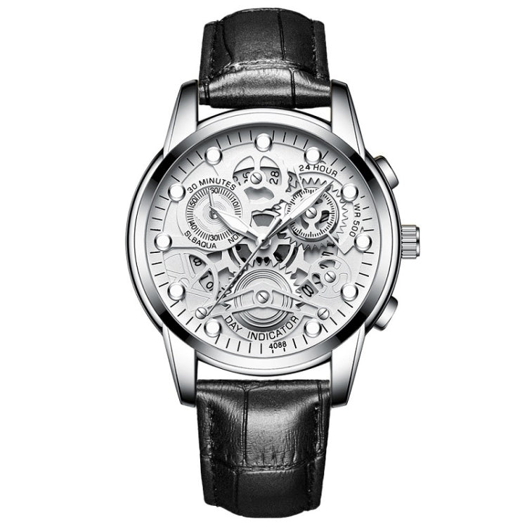 FNGEEN 4088 Men Hollow Quartz Watch Student Waterproof Luminous Watch, Full Gold Gold Surface, Full Gold Black Surface, Black Steel Black Surface White Nails, Black Steel Black Surface Gold Nails, Gold And Gold Surface, Gold Black Surface              ...