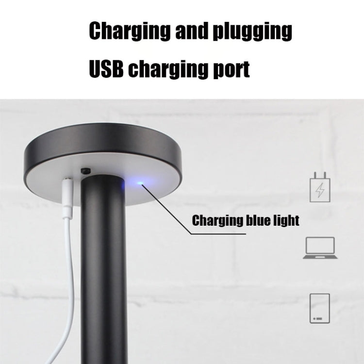 BC965 Student Eye Protection USB Waterproof LED Table Lamp Bedside Bar Table Lamp, Black, White Storage, Ink Marble Pattern