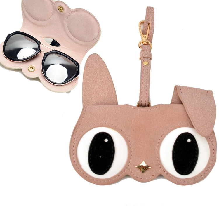 Cute And Funny PU Sunglasses Case Portable Glasses Case With Hanging Buckle, Flowers (Lake Blue Color Matching), Mengbao (Gray Stitching), Cat Girl (Red Frame), Red Love, Big Eyes (Gray), British Style (Stripe Contrast), Red Love Cat Girl, Bat (Black) ...