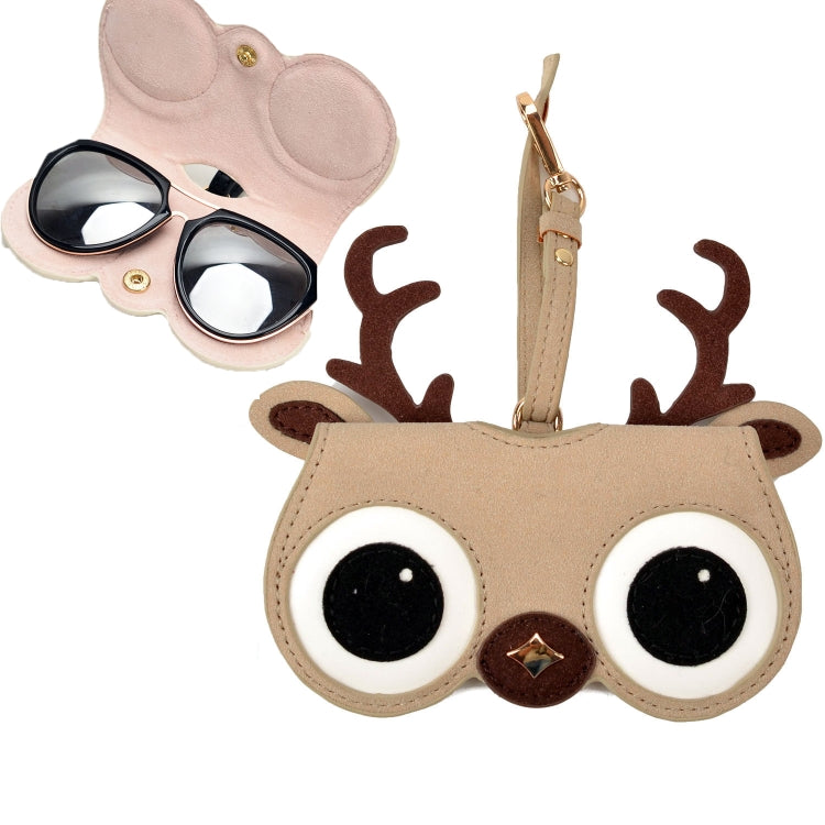 Cute And Funny PU Sunglasses Case Portable Glasses Case With Hanging Buckle, Flowers (Lake Blue Color Matching), Mengbao (Gray Stitching), Cat Girl (Red Frame), Red Love, Big Eyes (Gray), British Style (Stripe Contrast), Red Love Cat Girl, Bat (Black) ...