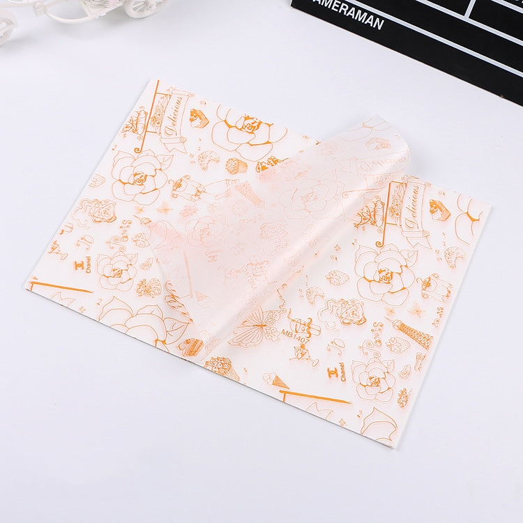 100 Sheets / Pack Cake Greaseproof Paper Baking Packaging Plate Paper Hamburger Paper, Colour: Classical Newspaper, Classical Newspaper, Color Pastry, Orange Tower, White English, Coffee English, Wheat English, Pure White, Thick Kraft Paper, Gray Tower