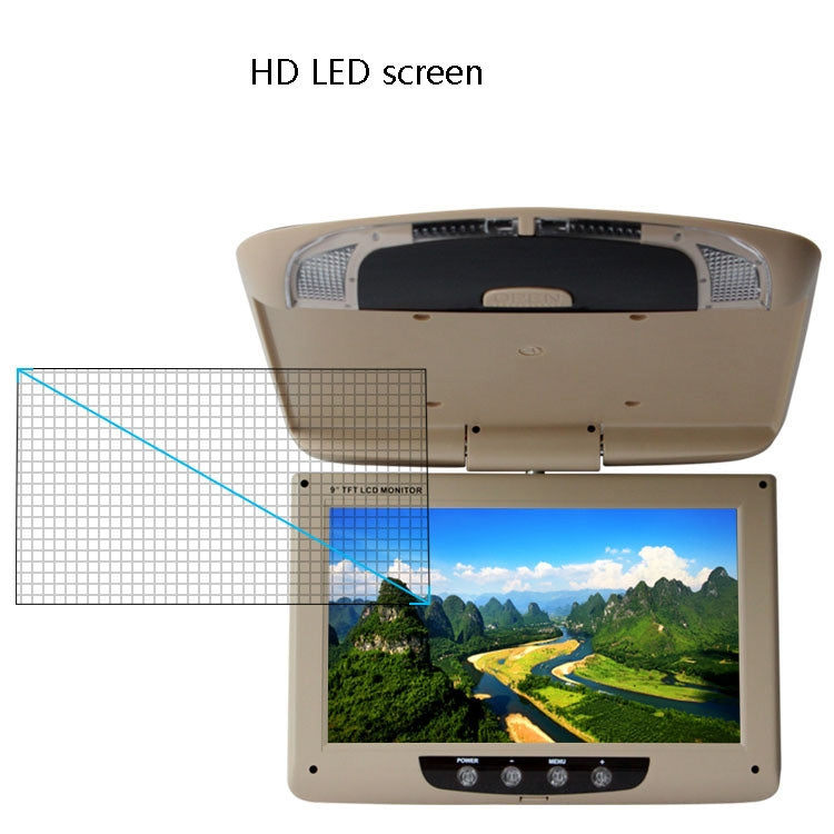 9 Inch Car HD Car Reversing Display Car Ceiling Display, 9 inch (Beige), 9 inch
