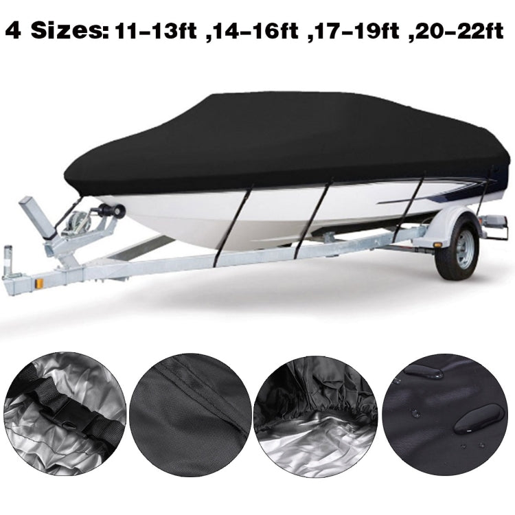 210D Waterproof Boat Cover Speedboat Towed Fishing V-Shaped Boat Cover Rain And Sun Protection Cover, 17-19FT 600x310cm