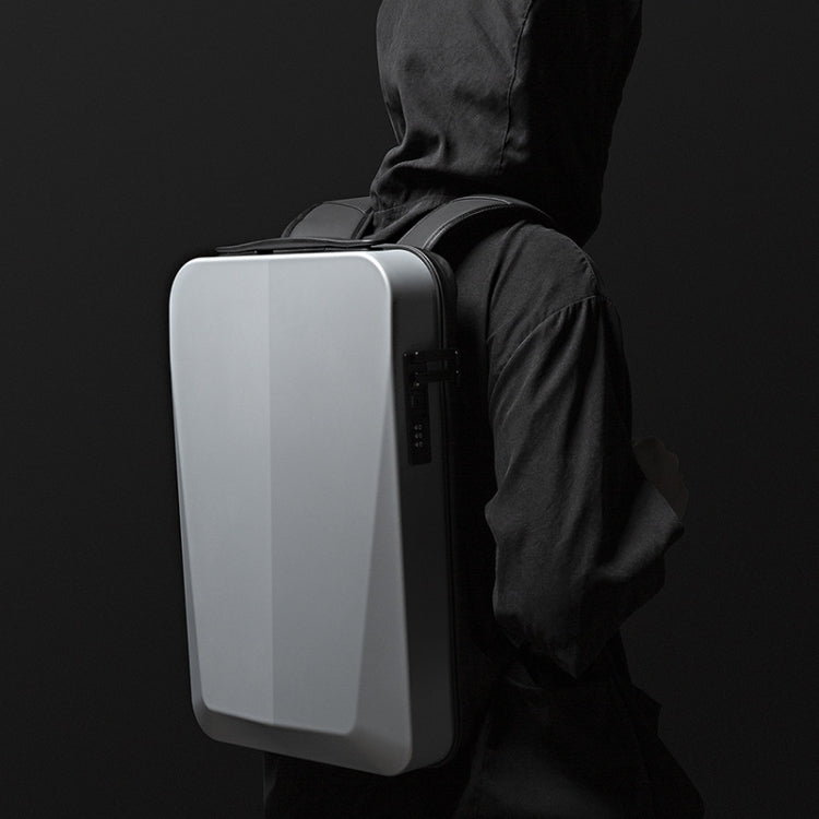 BANGE BG-22201 Business Hard Shell Computer Bag Men Backpack Waterproof Luggage, Black, Silver White, Titanium