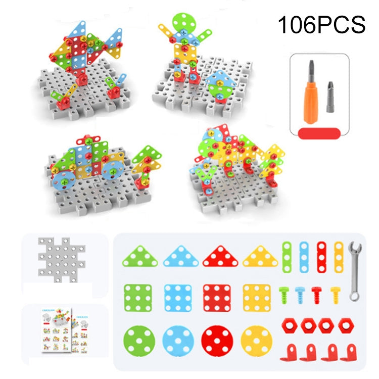 Children Screw-Tightening Electric Drill Toy Manual Assembly Toolbox, Style:, 2D Plane + Electric Drill (189 PCS), 3D + Electric Drill (276 PCS), 3D + Electric Drill (316 PCS), 3D + Electric Drill (466 PCS), 2D + Electric Drill + Charger (189 PCS)     ...