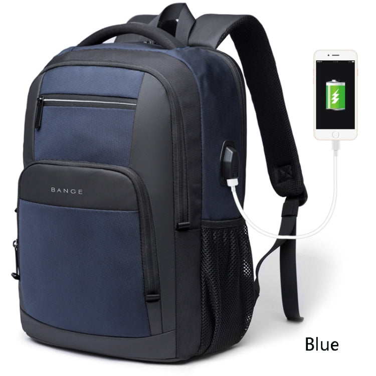 BANGE BG-1921 College Student Schoolbag Waterproof Business Computer Backpack with External USB Charging Port, Red Wine, Light Grey, Blue, Black
