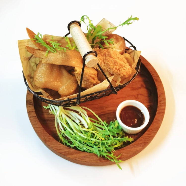 Wrought Iron Fruit Portable Storage Basket Bread French Fries Fried Snacks Portable Basket, Double Cup Egg-shaped, Double Cup Round, Single Cup Boat, Square Short Basket, Rectangular Short Basket, Large Round Wire, Small Round Wire, Large Messy Wire   ...