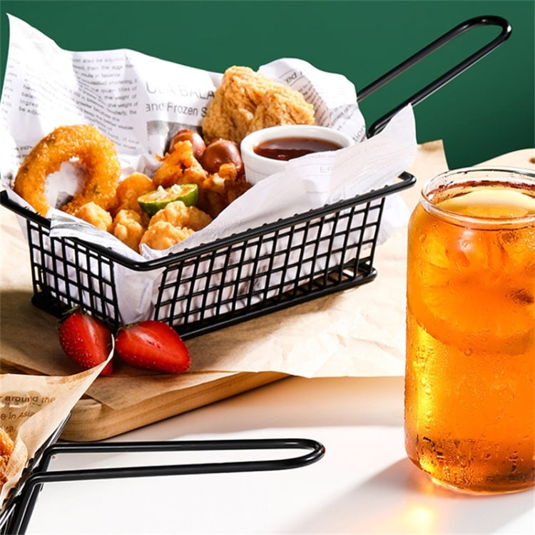 Wrought Iron Fruit Portable Storage Basket Bread French Fries Fried Snacks Portable Basket, Double Cup Egg-shaped, Double Cup Round, Single Cup Boat, Square Short Basket, Rectangular Short Basket, Large Round Wire, Small Round Wire, Large Messy Wire   ...