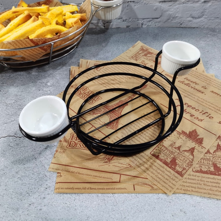 Wrought Iron Fruit Portable Storage Basket Bread French Fries Fried Snacks Portable Basket, Double Cup Egg-shaped, Double Cup Round, Single Cup Boat, Square Short Basket, Rectangular Short Basket, Large Round Wire, Small Round Wire, Large Messy Wire   ...