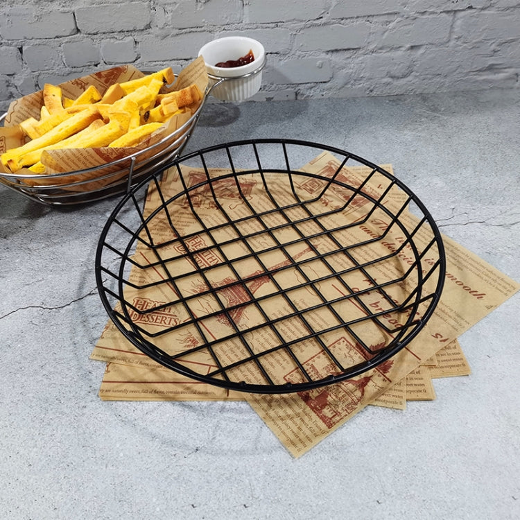 Wrought Iron Fruit Portable Storage Basket Bread French Fries Fried Snacks Portable Basket, Double Cup Egg-shaped, Double Cup Round, Single Cup Boat, Square Short Basket, Rectangular Short Basket, Large Round Wire, Small Round Wire, Large Messy Wire   ...
