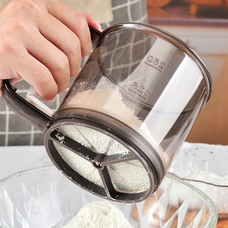 Convenient Hand-Held Flour Sieve Icing Sugar Sieve Baking Tool, Translucent Brown