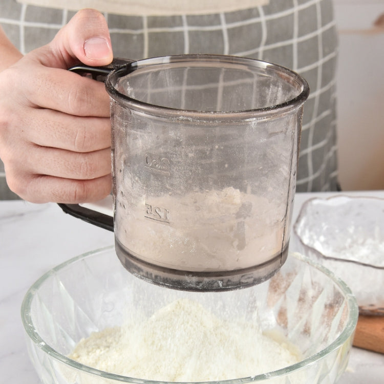 Convenient Hand-Held Flour Sieve Icing Sugar Sieve Baking Tool, Translucent Brown