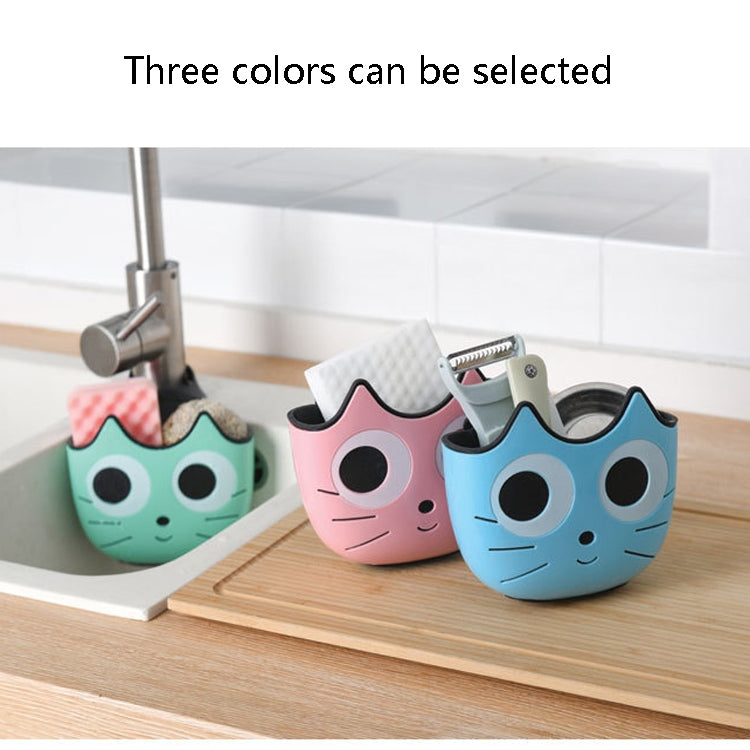 Kitchen Cartoon Multifunctional Sink Drain Hanging Bag Adjustable Buckle Bathroom Storage Basket, Pink, Blue, Green
