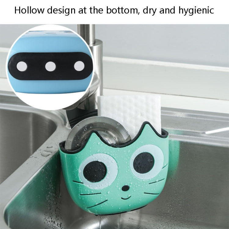 Kitchen Cartoon Multifunctional Sink Drain Hanging Bag Adjustable Buckle Bathroom Storage Basket, Pink, Blue, Green